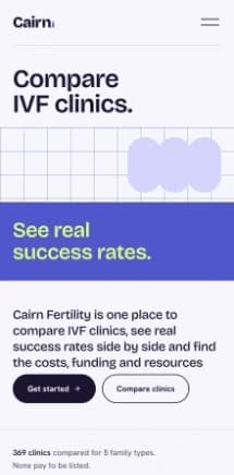 Cairn Fertility on a phone