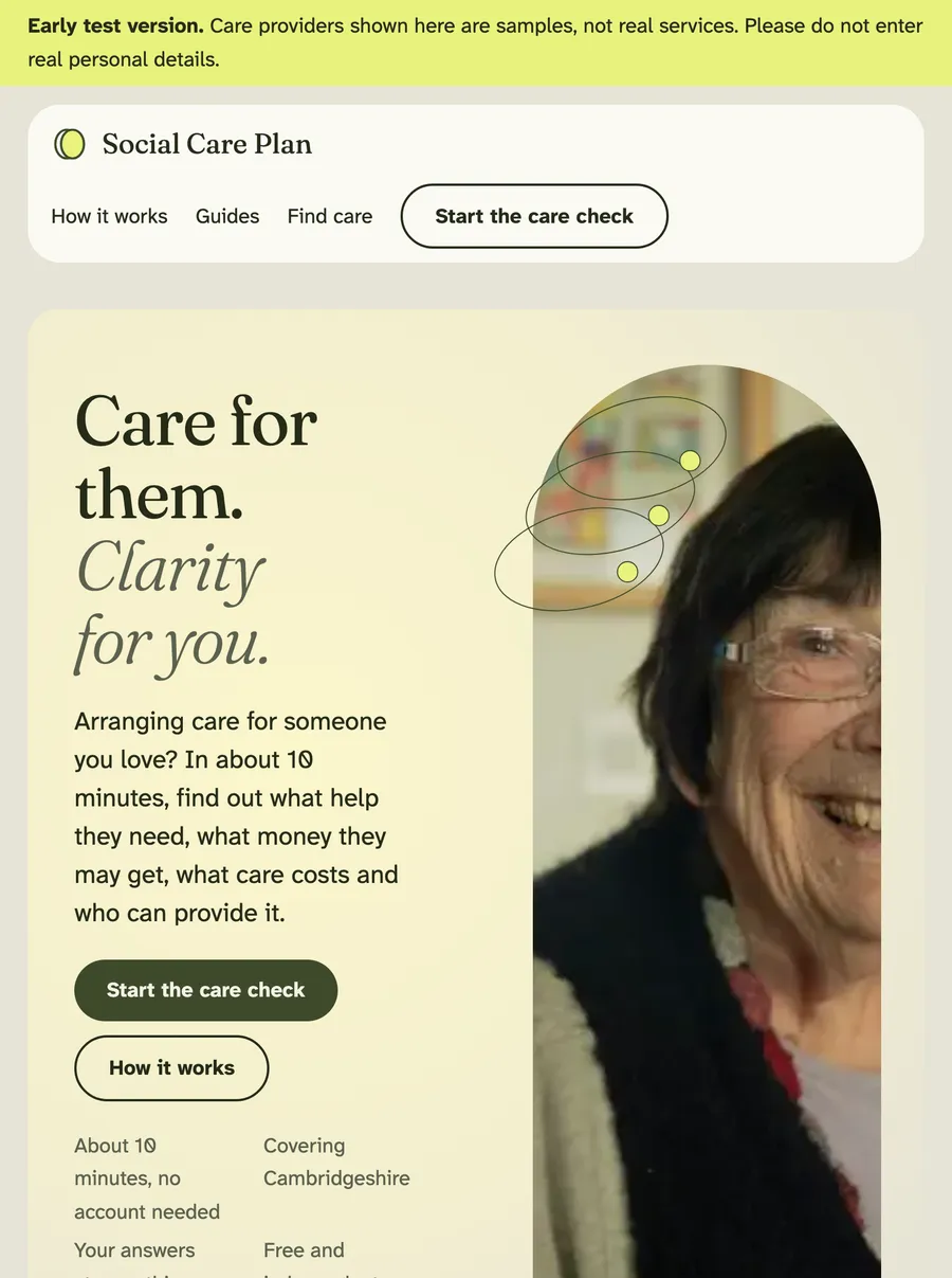 Social Care Plan on a tablet